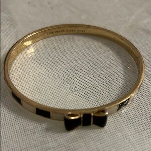 Kate Spade Gold Bangle with Black and Cream Bow